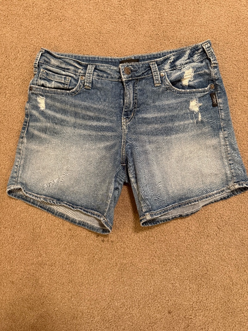 Silver Jeans Classic Blue Denim Boyfriend Shorts